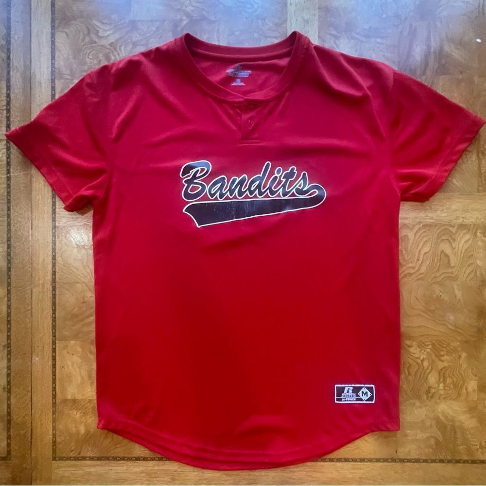 Bandits Baseball Jersey Red Adult Medium #58 Short Sleeve Athletic Shirt